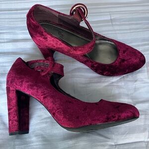 Elegant Velvet Burgundy Heels
